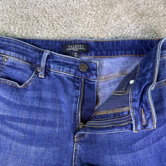 Talbots Petites Flawless Womens Crop Jeans Sz 8P Blue Mid Rise 30x23 E634 - Picture 4 of 13